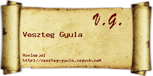 Veszteg Gyula névjegykártya